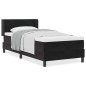 vidaXL Letto con Rete a Molla e Materasso Nero 100x200 cm Velluto