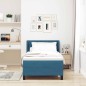 vidaXL Letto Box Spring con Materasso Blu Scuro 100x200 cm in Velluto
