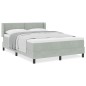Letto Box Spring vidaXL con Materasso Grigio Chiaro 160x200 cm Velluto Letto Box Spring vidaXL con Materasso Grigio Chiaro 160x200 cm Velluto