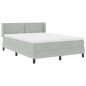 Letto Box Spring vidaXL con Materasso Grigio Chiaro 160x200 cm Velluto Letto Box Spring vidaXL con Materasso Grigio Chiaro 160x200 cm Velluto