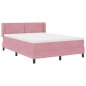 Letto Box Spring vidaXL con Materasso Rosa 160x200 cm Velluto