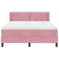 Letto Box Spring vidaXL con Materasso Rosa 160x200 cm Velluto