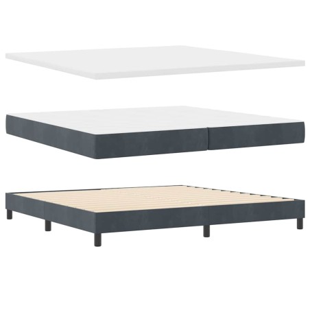 vidaXL Letto a Box Spring con Materasso Grigio Scuro 200x200 cm Velluto