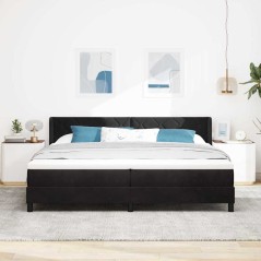 vidaXL Letto a box con materasso Nero 200x200 cm Velluto