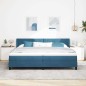 vidaXL Letto Box Spring con Materasso Blu Scuro 200x200 cm Velluto vidaXL Letto Box Spring con Materasso Blu Scuro 200x200 cm Velluto