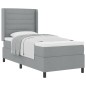 vidaXL Letto box con materasso grigio chiaro 80 x 200 cm in tessuto
