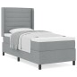 vidaXL Letto box con materasso grigio chiaro 80 x 200 cm in tessuto