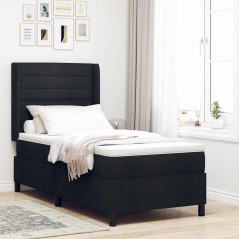 vidaXL Letto a molle con materasso nero 80 x 200 cm in tessuto
