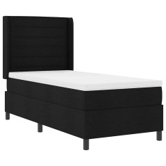 vidaXL Letto a molle con materasso nero 80 x 200 cm in tessuto