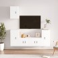 Set di Mobili Porta TV 5 pz Bianco in Legno Multistrato Set di Mobili Porta TV 5 pz Bianco in Legno Multistrato