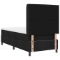 vidaXL Letto a molle con materasso nero 80 x 200 cm in tessuto vidaXL Letto a molle con materasso nero 80 x 200 cm in tessuto