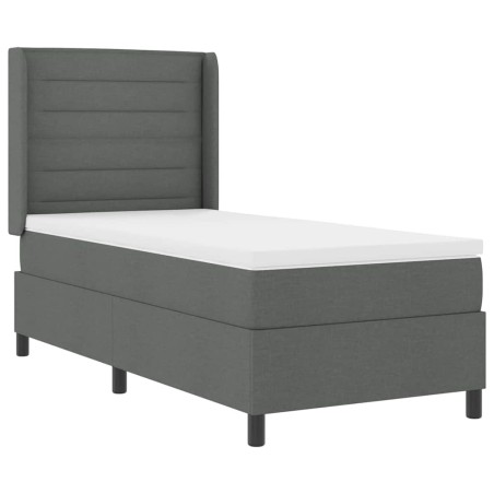 vidaXL Letto a Molle con Materasso Grigio Scuro 90x200 cm in Tessuto
