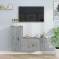 Set di Mobili Porta TV 2 pz Grigio Cemento in Legno Multistrato Set di Mobili Porta TV 2 pz Grigio Cemento in Legno Multistrato