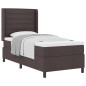 vidaXL Letto a molle con materasso marrone scuro 90x200 cm in tessuto