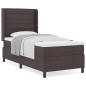 vidaXL Letto a molle con materasso marrone scuro 90x200 cm in tessuto