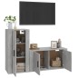 Set di Mobili Porta TV 2 pz Grigio Cemento in Legno Multistrato Set di Mobili Porta TV 2 pz Grigio Cemento in Legno Multistrato