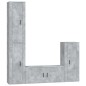 Set di Mobili Porta TV 4 pz Grigio Cemento in Legno Multistrato Set di Mobili Porta TV 4 pz Grigio Cemento in Legno Multistrato