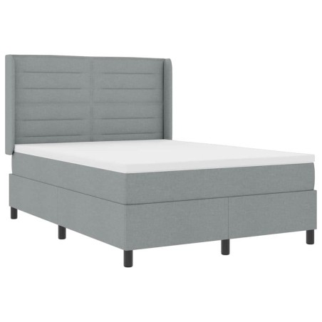 vidaXL Letto con box e materasso Grigio chiaro 140x200 cm in tessuto