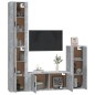 Set di Mobili Porta TV 4 pz Grigio Cemento in Legno Multistrato Set di Mobili Porta TV 4 pz Grigio Cemento in Legno Multistrato