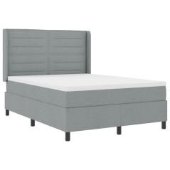 vidaXL Letto a Molle con Materasso Grigio chiaro 160x200 cm in Tessuto