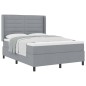 vidaXL Letto a Molle con Materasso Grigio chiaro 160x200 cm in Tessuto