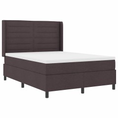 vidaXL Rete a molle con materasso marrone scuro 160x200 cm in tessuto