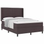 vidaXL Rete a molle con materasso marrone scuro 160x200 cm in tessuto