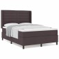 vidaXL Rete a molle con materasso marrone scuro 160x200 cm in tessuto
