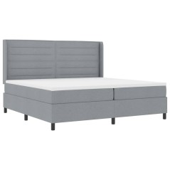 vidaXL Rete a Molle con Materasso Grigio Chiaro 200x200 cm in Tessuto