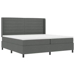 vidaXL letto a molle con materasso grigio scuro 200x200 cm in tessuto