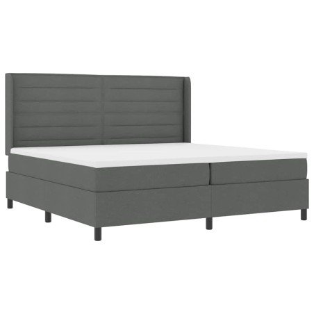vidaXL letto a molle con materasso grigio scuro 200x200 cm in tessuto