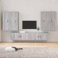 Set di Mobili Porta TV 6 pz Grigio Sonoma in Legno Multistrato Set di Mobili Porta TV 6 pz Grigio Sonoma in Legno Multistrato