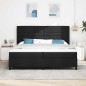 vidaXL Letto con molle e materasso - Nero, 200x200 cm, in tessuto