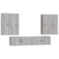 Set di Mobili Porta TV 6 pz Grigio Sonoma in Legno Multistrato Set di Mobili Porta TV 6 pz Grigio Sonoma in Legno Multistrato