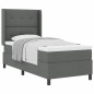vidaXL Letto a molle con materasso - Grigio scuro, 80x200 cm, Tessuto vidaXL Letto a molle con materasso - Grigio scuro, 80x200 cm, Tessuto