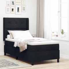 vidaXL Letto con materasso a molle Nero 80 x 200 cm in tessuto