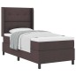 vidaXL Letto con materasso a molle , Marrone Scuro, 90x200 cm, Tessuto vidaXL Letto con materasso a molle , Marrone Scuro, 90x200 cm, Tessuto