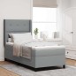 vidaXL Letto a molle con materasso Grigio chiaro 100x200 cm in tessuto