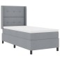 vidaXL Letto a molle con materasso Grigio chiaro 100x200 cm in tessuto
