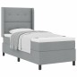 vidaXL Letto a molle con materasso Grigio chiaro 100x200 cm in tessuto