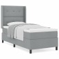 vidaXL Letto a molle con materasso Grigio chiaro 100x200 cm in tessuto