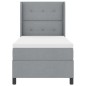 vidaXL Letto a molle con materasso Grigio chiaro 100x200 cm in tessuto