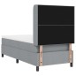 vidaXL Letto a molle con materasso Grigio chiaro 100x200 cm in tessuto