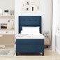 vidaXL Letto con molle e materasso - Blu, 100x200 cm, Tessuto vidaXL Letto con molle e materasso - Blu, 100x200 cm, Tessuto