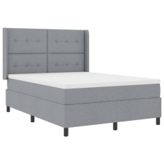 vidaXL Letto con molle e materasso grigio chiaro 140x200 cm in tessuto