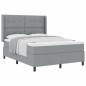 vidaXL Letto con molle e materasso grigio chiaro 140x200 cm in tessuto vidaXL Letto con molle e materasso grigio chiaro 140x200 cm in tessuto