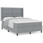 vidaXL Letto con molle e materasso grigio chiaro 140x200 cm in tessuto vidaXL Letto con molle e materasso grigio chiaro 140x200 cm in tessuto