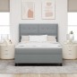 vidaXL Letto con molle e materasso grigio chiaro 140x200 cm in tessuto vidaXL Letto con molle e materasso grigio chiaro 140x200 cm in tessuto