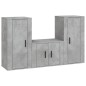 Set di Mobili Porta TV 3 pz Grigio Cemento in Legno Multistrato Set di Mobili Porta TV 3 pz Grigio Cemento in Legno Multistrato