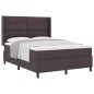 vidaXL Letto con molle e materasso - Marrone scuro, 140 x 200 cm, Tessuto